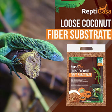 ReptiCasa Loose Coconut Substrate Husk Fibers, 10.5 Quarts Bag