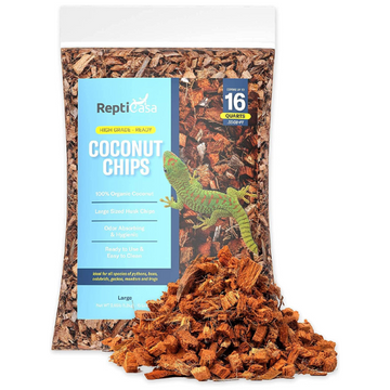 ReptiCasa 1.2kg Organic Coconut Chips Substrate Clean & Ready to Use - Large Sized Husk Chips