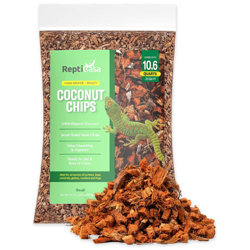 ReptiCasa 850g Organic Coconut Chips Substrate Clean & Ready to Use - Small Sized Husk Chips